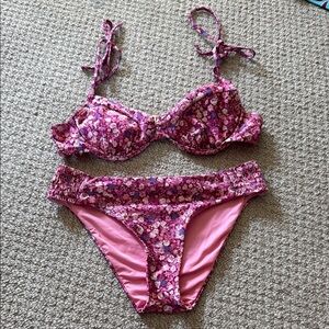 Chelsea & Violet Pink Floral Bikini